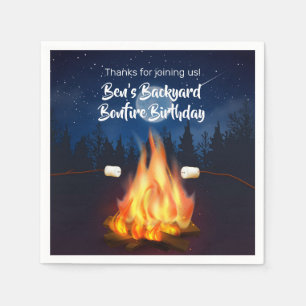 Achtertuin Bonfire Cookout Birthday Party Servet