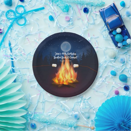 Achtertuin Bonfire Cookout Verjaardag BBQ Party Papieren Bordje (Feest)