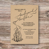 Achtertuin Bonfire Hand getrokken Kaart