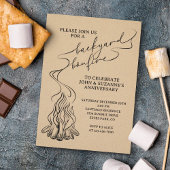 Achtertuin Bonfire Hand getrokken Kaart