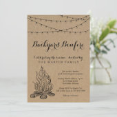Achtertuin Bonfire Herfst Party | Rustic Kraft Pap Kaart (Staand voorkant)