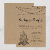 Achtertuin Bonfire Herfst Party | Rustic Kraft Pap Kaart (Voorkant / Achterkant)