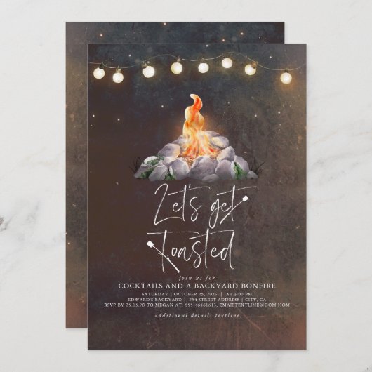 Achtertuin Bonfire Laten we een gematigde partij i Kaart (Voorkant / Achterkant)