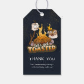 Achtertuin Bonfire Laten we geroosterde verjaardag Cadeaulabel (Voorkant)