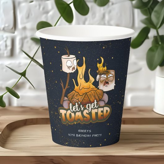 Achtertuin Bonfire Laten we geroosterde verjaardag Papieren Bekers