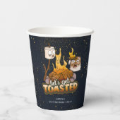 Achtertuin Bonfire Laten we geroosterde verjaardag Papieren Bekers (Achterkant)