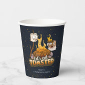 Achtertuin Bonfire Laten we geroosterde verjaardag Papieren Bekers (Voorkant)