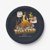 Achtertuin Bonfire Laten we geroosterde verjaardag Papieren Bordje (Voorkant)
