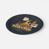 Achtertuin Bonfire Laten we geroosterde verjaardag Papieren Bordje (Gekanteld)