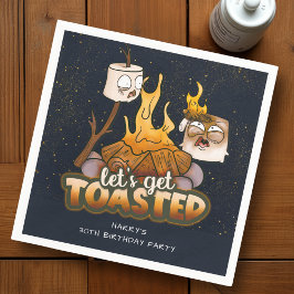 Achtertuin Bonfire Laten we geroosterde verjaardag Servet