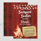 Achtertuin Bonfire Red Barn Wood Camping Birthday Kaart (Voorkant / Achterkant)
