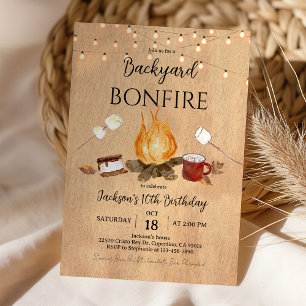 Achtertuin Bonfire Verjaardag Uitnodiging