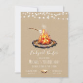 Achtertuin Brandkoord van lichten Uitnodiging (Voorkant)