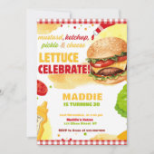 Achtertuin Burger Feest Gingham Chillen en Grillen Kaart (Voorkant)