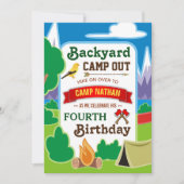 Achtertuin Camp Out | Camping Verjaardagsfeest Uit Kaart (Voorkant)
