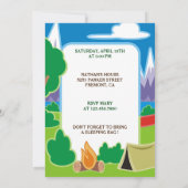 Achtertuin Camp Out | Camping Verjaardagsfeest Uit Kaart (Achterkant)