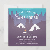 Achtertuin Camping Birthday Uitnodiging (Voorkant)