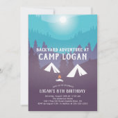 Achtertuin Camping Birthday Uitnodiging (Voorkant)