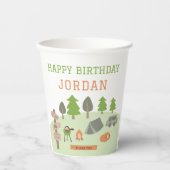 Achtertuin Camping Verjaardag Onder de Sterren Bui Papieren Bekers (Voorkant)