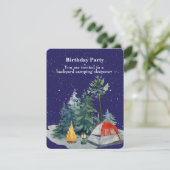 Achtertuin Camping Verjaardagsfeest Jonge Jongen Feestdagenkaart (Staand voorkant)