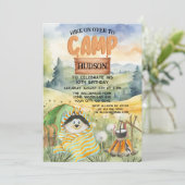 Achtertuin Campout Camping Outdoor Verjaardag Scha Kaart (Staand voorkant)