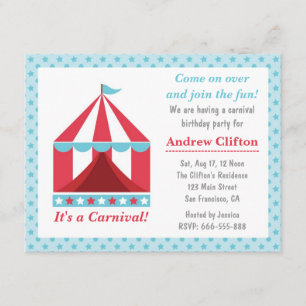 Achtertuin Carnival Birthday Party Thema voor kind Kaart