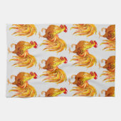 Achtertuin Chicken Farmer Golden Rooster Pattern Theedoek (Horizontaal)