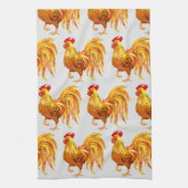 Achtertuin Chicken Farmer Golden Rooster Pattern Theedoek (Verticaal)