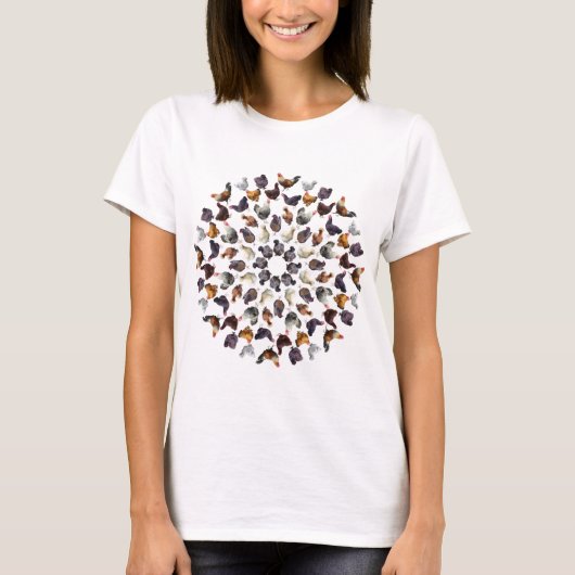 Achtertuin Chicken Mandala T-shirt (Voorkant)