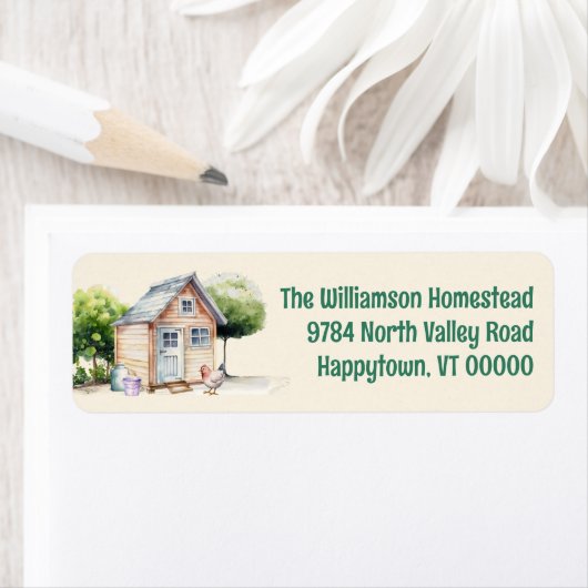 Achtertuin Coop Homestead Retour Adreslabels Etiket (Insitu)