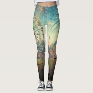 Achtertuin County Fair Vuurwerk Vintage Amerikaans Leggings