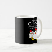 Achtertuin Crazy Chicken Lady Womens Farmer Gift Koffiemok (Voorkant rechts)