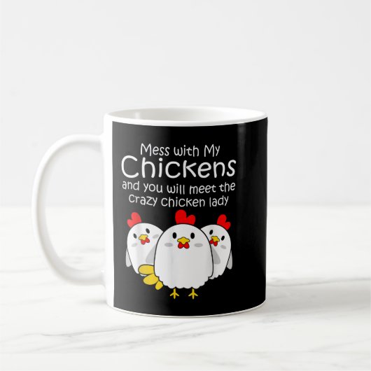 Achtertuin Crazy Chicken Lady Womens Farmer Gift Koffiemok (Links)