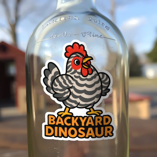Achtertuin Dinosaurus Barred Plymouth Rock Kip Fun Sticker