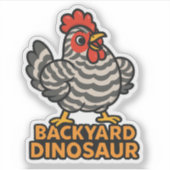Achtertuin Dinosaurus Barred Plymouth Rock Kip Fun Sticker (Voorkant)