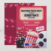 Achtertuin Film Nacht Kinderen Verjaardagsfeest Kaart (Voorkant / Achterkant)