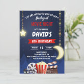 Achtertuin Film Night Boy Verjaardagsfeest Kaart (Staand voorkant)