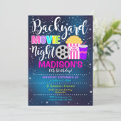 Achtertuin Film Night Invitation Films Party Kaart (Staand voorkant)
