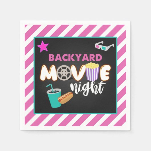Achtertuin Film Night Napkin - Meisje Servet (Voorkant)