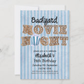 Achtertuin Film Night Popcorn Marquee Lights Party Kaart (Voorkant)