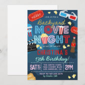 Achtertuin Film Verjaardag Uitnodiging (Voorkant / Achterkant)