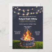 Achtertuin Fire Pit Bonfire Cookout, Verjaardag BB Kaart (Voorkant)
