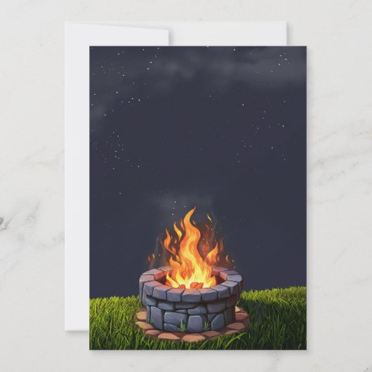 Achtertuin Fire Pit Bonfire Cookout, Verjaardag BB Kaart (Achterkant)