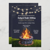 Achtertuin Fire Pit Bonfire Cookout, Verjaardag BB Kaart (Voorkant / Achterkant)