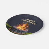 Achtertuin Fire Pit Bonfire Cookout, Verjaardag BB Papieren Bordje (Gekanteld)