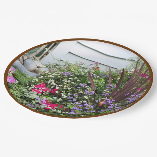 Achtertuin Flower Garden Natuur Party Papieren Bordje (Gekanteld)