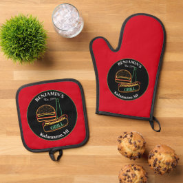 Achtertuin Grill BBQ Ovenwant & Pannenlap Set