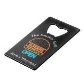 Achtertuin Grill Master Burgers Creditkaart Flessenopener (Voorkant Gekanteld)