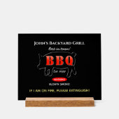 Achtertuin Grill Master Grilling BBQ Acryl teken Acryl Bord (Voorkant)