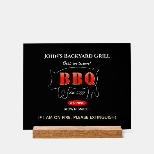 Achtertuin Grill Master Grilling BBQ Acryl teken Bord (Voorkant)